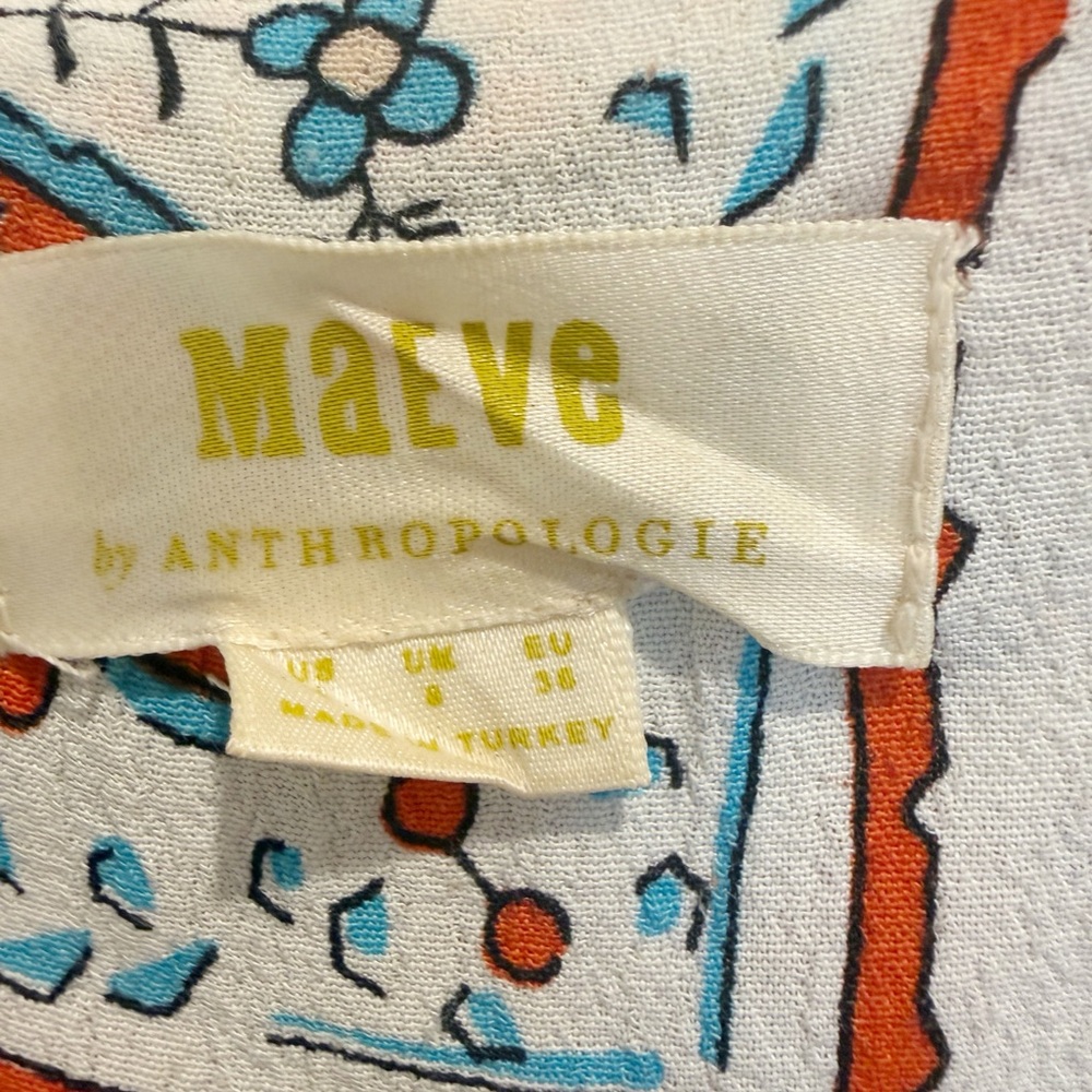 ANTHROPOLOGIE MAEVE‎ Praslin Printed Button Front Midi Dress - Picture 5 of 9